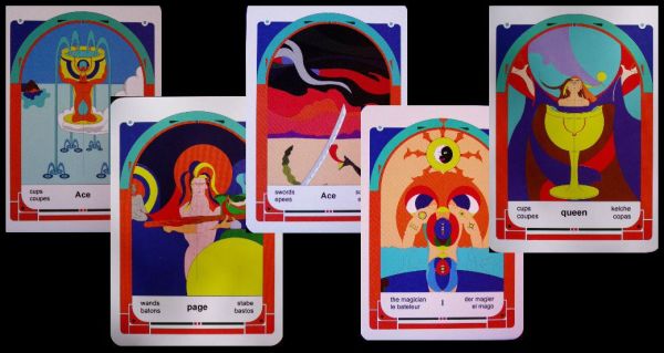 Ace of Cups, Page of Wands, Ace of Swords, Magician, Queen of Cups (c) Jordan Hoggard 2010